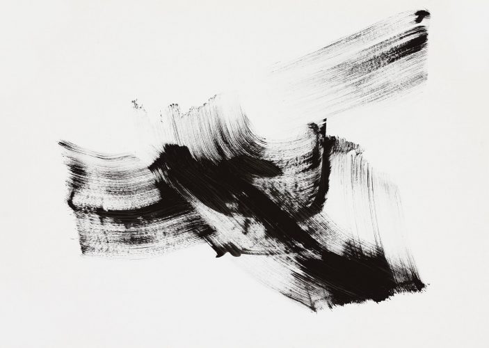 Untiled black, acrylic on paper, 50x70 cm. 2020